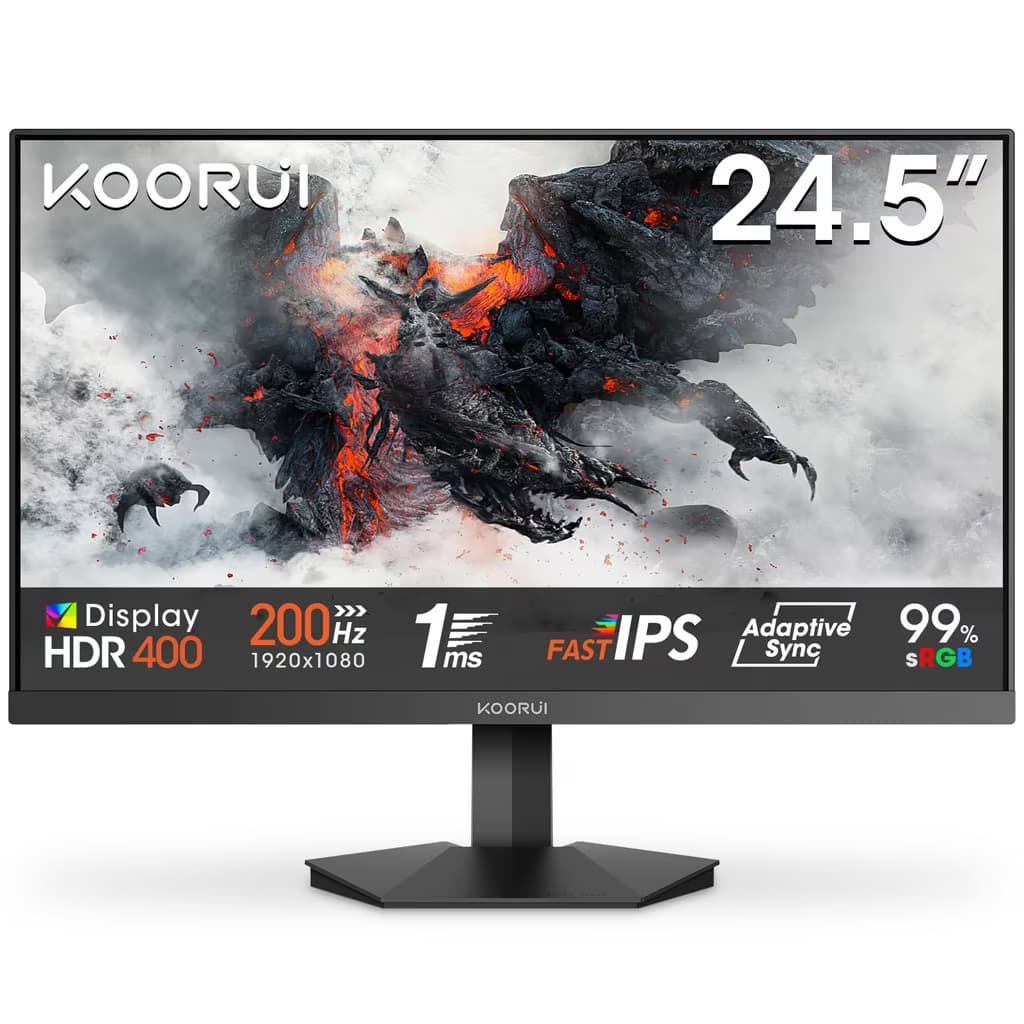 KOORUI G2511P 24.5″ FHD 200Hz Fast IPS Gaming Monitor