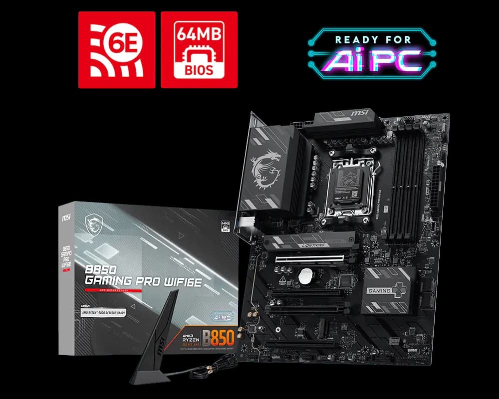 MSI B850 GAMING PRO WIFI6E DDR5 AM5 Gaming Motherboard