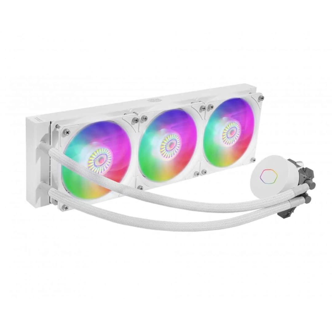 Cooler Master MasterLiquid ML360L ARGB V2 CPU Liquid Cooler,New 3RD GEN Dual Chamber Pump,SickleFlow120 ARGB LGA1700 Support-White