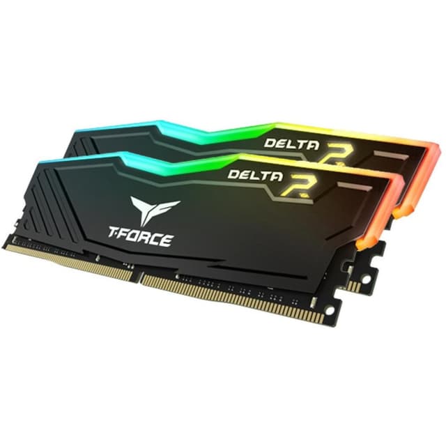 TEAMGROUP T-Force Delta RGB 32GB Kit (2×16) 3600MHz CL18 DDR4 Desktop Memory – Black