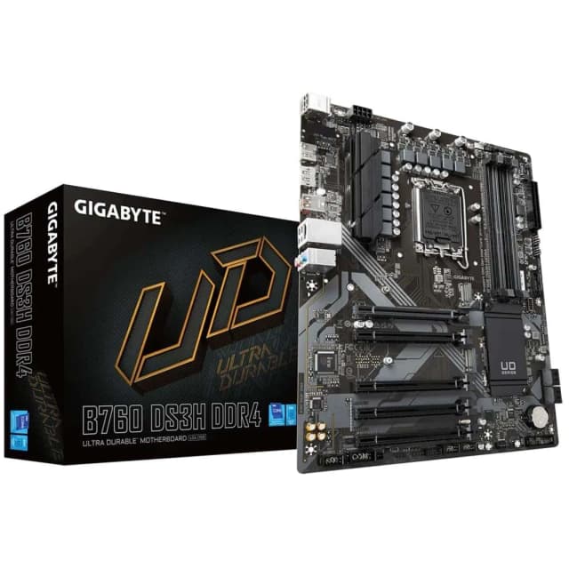 GIGABYTE B760 DS3H, Intel 13th 12th Series, LGA 1700/DDR4/PCIe 4.0/2xM.2 – ATX Gaming MotherBoard
