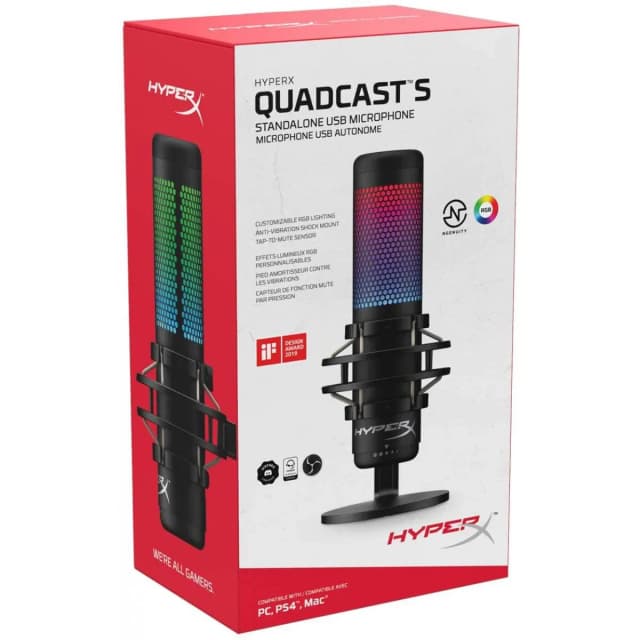 HyperX QuadCast S RGB USB Condenser Microphone for PC, PS4, PS5 , MAC