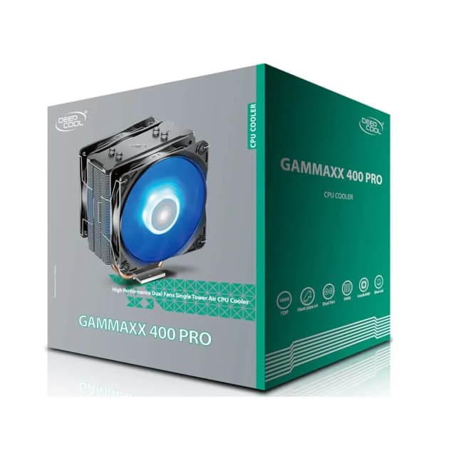 DeepCool GAMMAXX 400 PRO CPU Air Cooler with Dual 120mm Blue LED PWM Fans