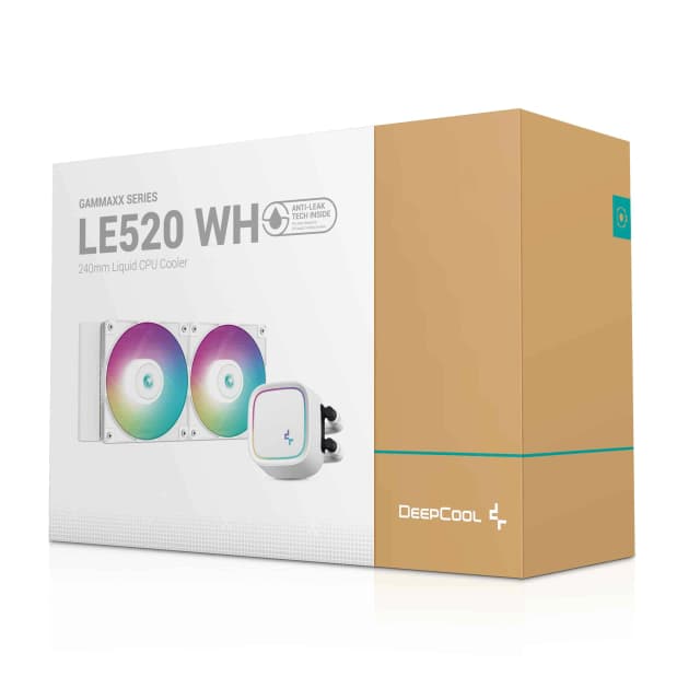 DEEPCOOL LE520 LED 240mm CPU Liquid Cooler w/ Anti-Leak Technology – white