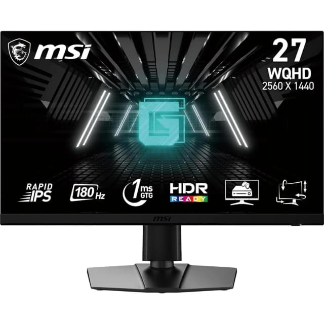 MSI G274QPF E2 27-inch 2560 x 1440 (WQHD) Computer Monitor, 180Hz, Adaptive-Synch, HDMI, DisplayPort, VESA Mountable, Tilt, Height Adjustable, 1ms, Black