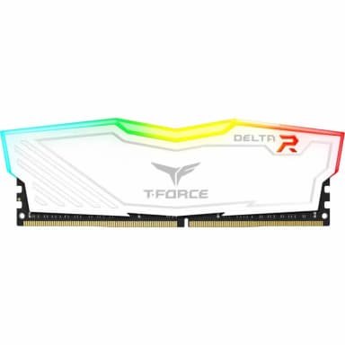 TEAMGROUP T-Force Delta Single 8GB 3200MHz CL16 DDR4 RGB Desktop Memory – White