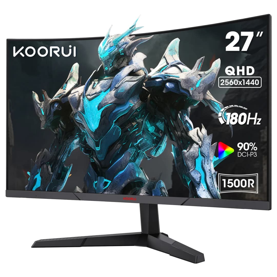 KOORUI 27E6QCA 27″ QHD 180Hz 1500R Curved VA Gaming Monitor