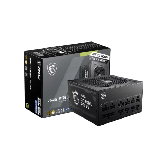 MSI MAG A750GL PCIE5 Full Modular 80 Plus Gold 750W ATX Power Supply