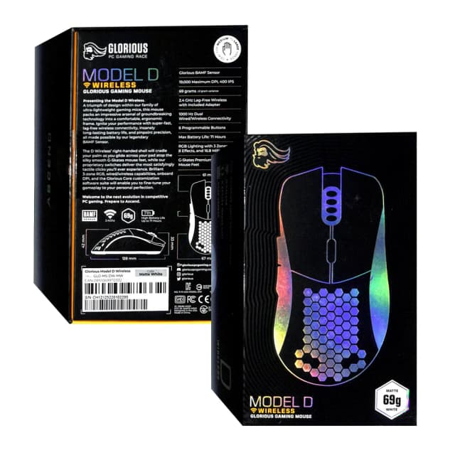 Glorious Model D Wireless Gaming Mouse Matte White