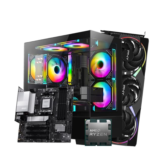 AMD Ryzen7 7700 RTX 5060 Ti 8GB PNY OC Gaming PC | 16GB DDR5 6000 | 1TB NVMe
