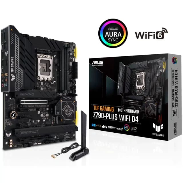 ASUS TUF Gaming Z790-Plus WiFi D4 LGA 1700(Intel®12th&13th Gen) ATX Gaming Motherboard(PCIe 5.0,DDR5,4xM.2 Slots,16+1 DrMOS,WiFi 6,2.5Gb LAN,Front USB 3.2 Gen 2 Type-C®,Thunderbolt 4(USB4),Aura RGB)