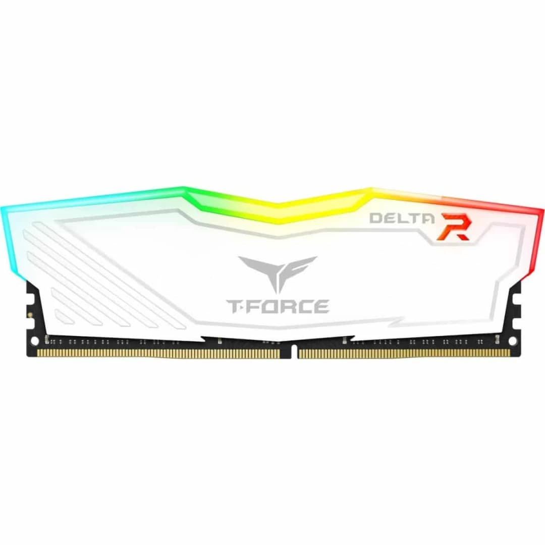 TEAMGROUP T-Force Delta Single 8GB 3200MHz CL16 DDR4 RGB Desktop Memory - White
