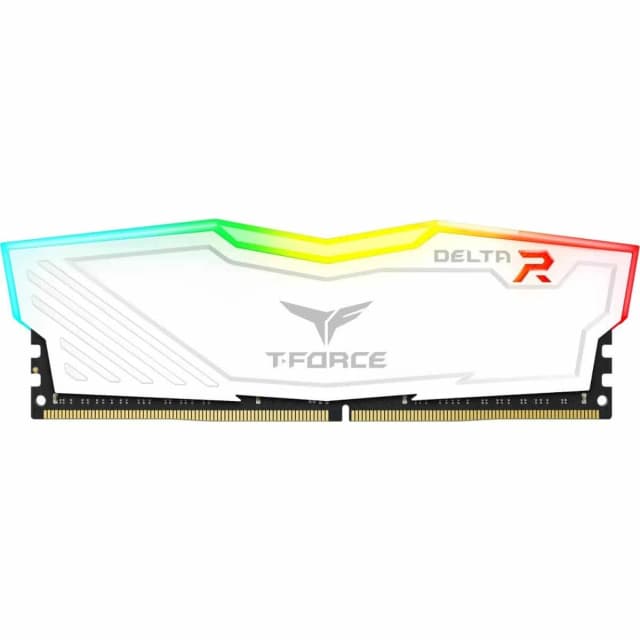 TEAMGROUP T-Force Delta RGB 8GB (1 × 8GB) DDR4-3200 CL16 Desktop Memory – White