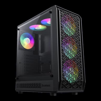 GameMax Forge AB Premium Mid Tower ATX PC Case with 6 ARGB Fans, Tempered Glass, and USB Type-C