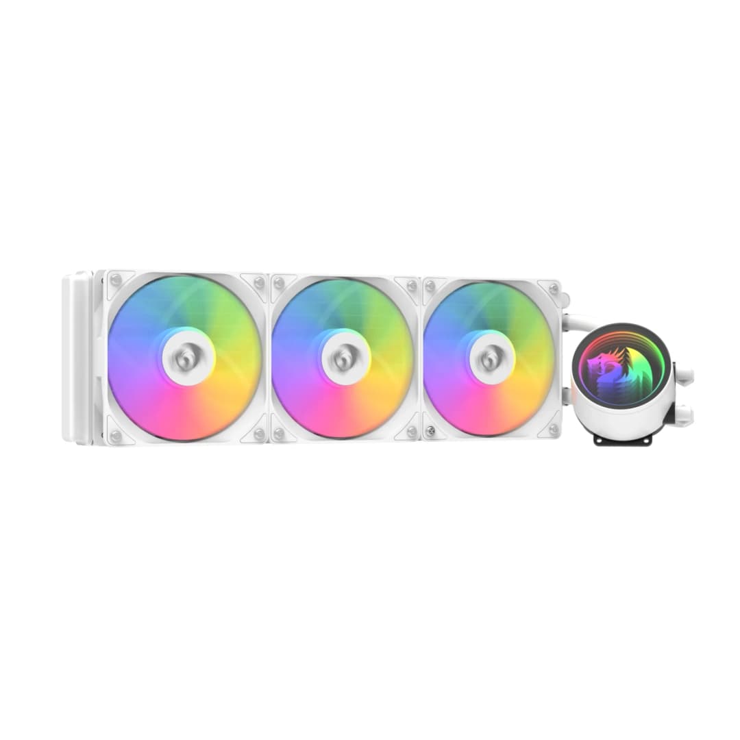 Redragon CCW-3013 ARGB 360mm White Liquid CPU Cooler with 3 120mm Fans and ARGB Lighting Compatible with Intel and AMD Sockets