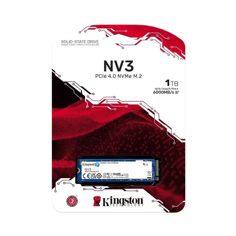 Kingston NV3 1TB M.2 2280 PCIe 4.0 NVMe SSD (SNV3S/1000G)