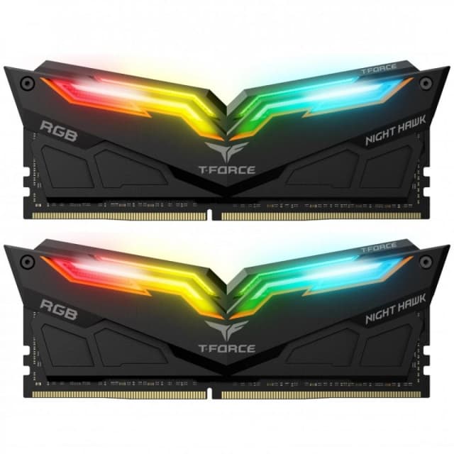 TEAMGROUP T-Force Night Hawk RGB 16GB (2 × 8GB) DDR4-3600 CL18 Gaming Memory