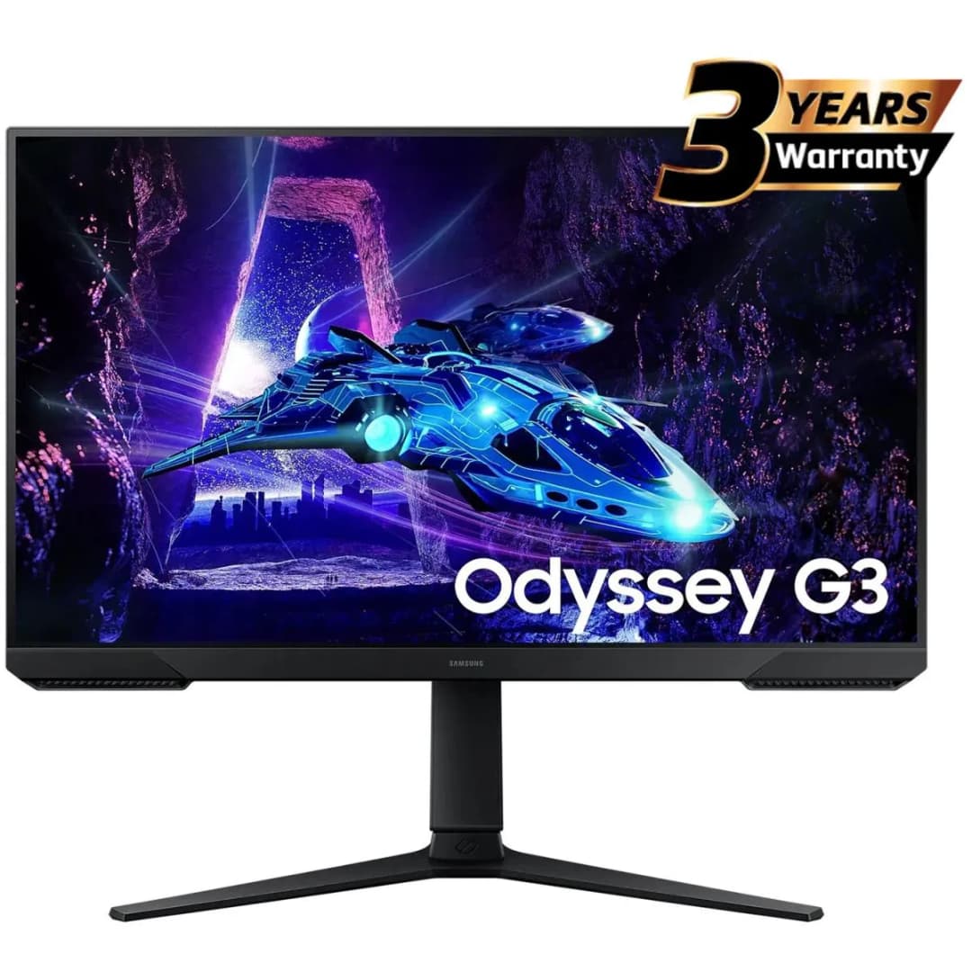 Samsung Odyssey G3 (DG302) 24″ FHD 180Hz VA 1ms HDR10 sRGB 95% AMD FreeSync Premium – Flat Gaming Monitor w/ Ergonomic Stand