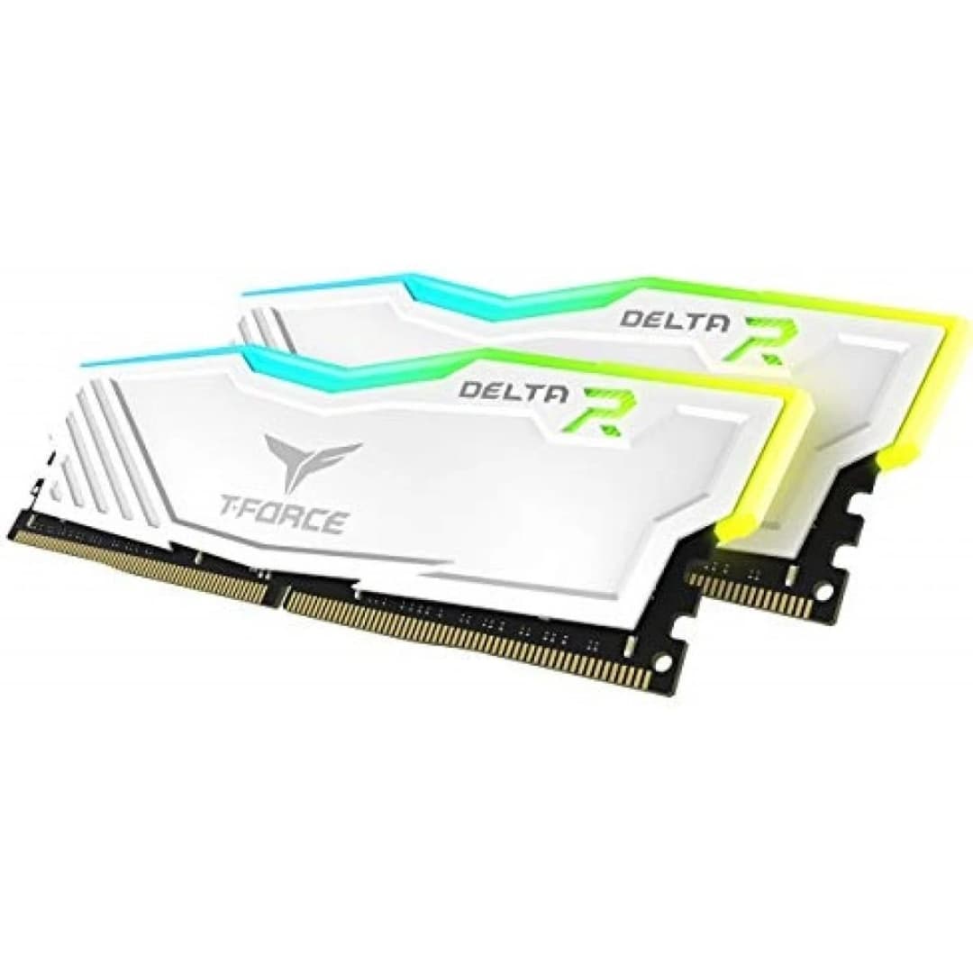 TEAMGROUP T-Force Delta RGB 32GB Kit (2x16) 3600MHz CL18 DDR4 Desktop Memory - White