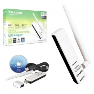 TP-LINK TL-WN722N Wireless N150 High Gain USB Adapter, 150Mbps, w/4 dBi High Gain Detachable Antenna, IEEE 802.11b/g/n, WEP, WPA/WPA2
