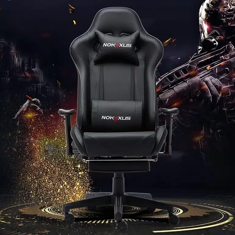 NOKAXUS GAMING CHAIR LARGE SIZE HIGHBACK ERGONOMIC RACING SEAT WITH