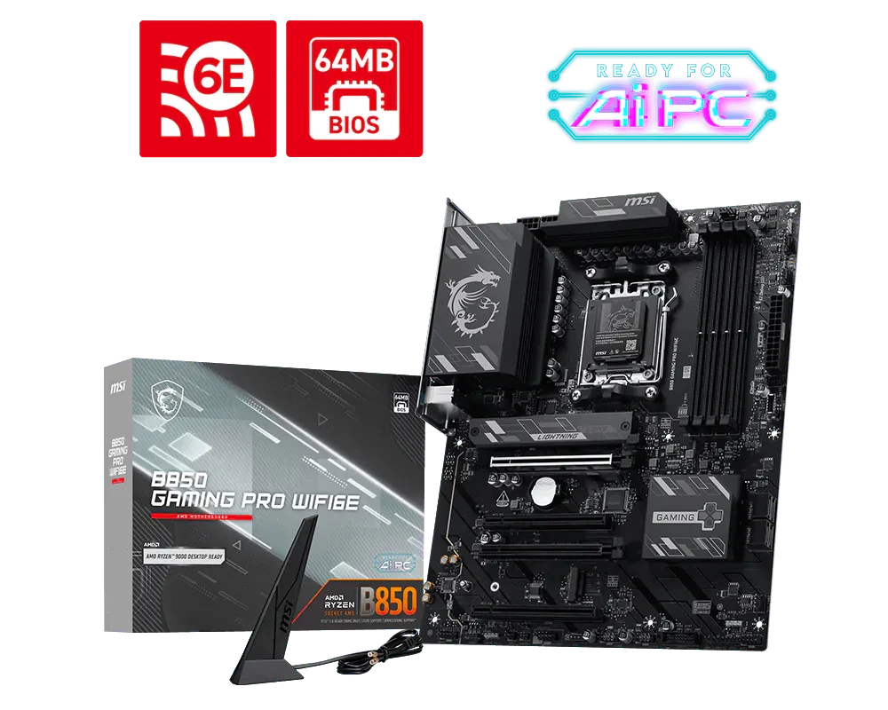 MSI B850 GAMING PRO WIFI6E DDR5 AM5 Gaming Motherboard | Motherboard