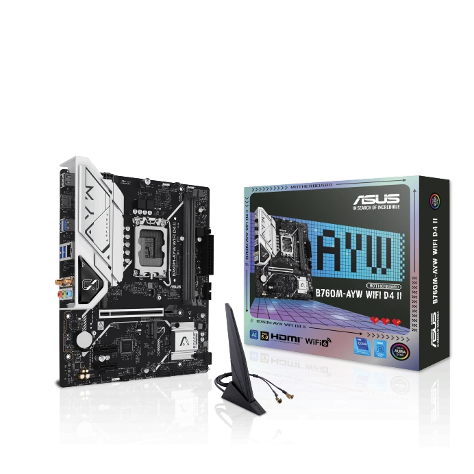 ASUS B760M-AYW WIFI D4 DDR4 Intel Motherboard with WiFi 6 | Motherboard