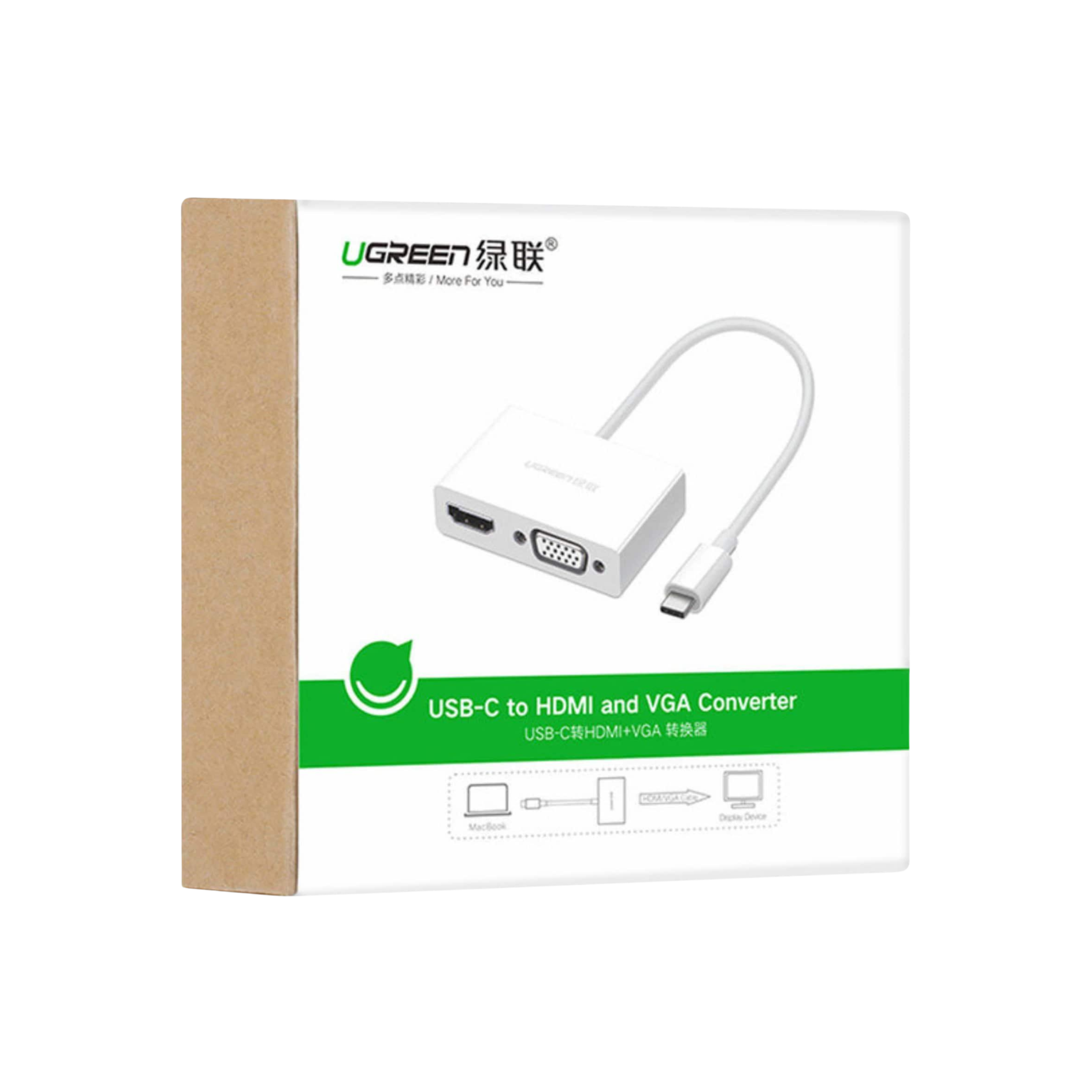 UGREEN USB Type-C to HDMI + VGA Converter – Dual Display Adapter for Modern Devices | Others