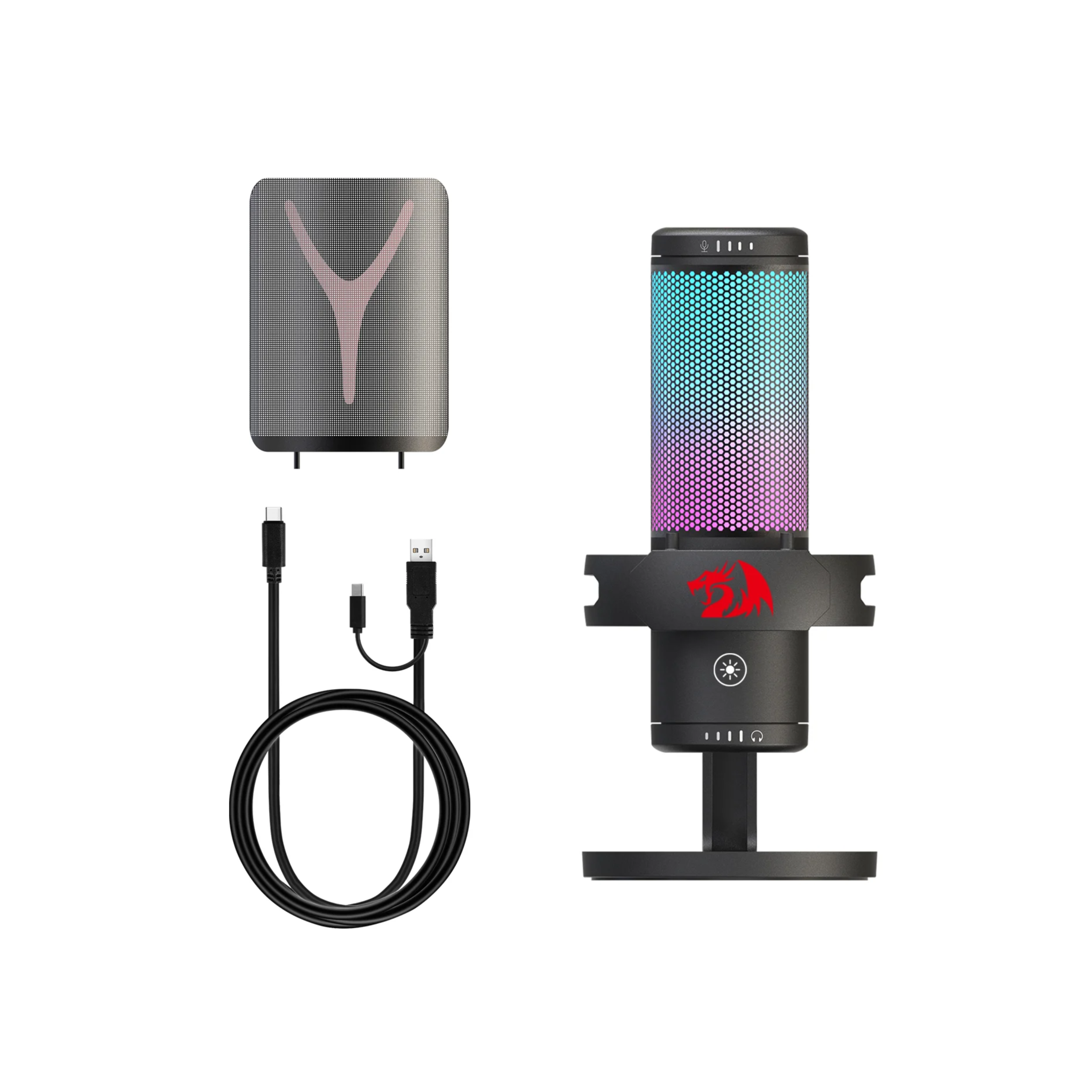 Redragon GM301 Fenris Condenser RGB USB Streaming Microphone | Accessories | MICS Redragon GM301 Fenris Condenser RGB USB Streaming Microphone | Accessories | MICS