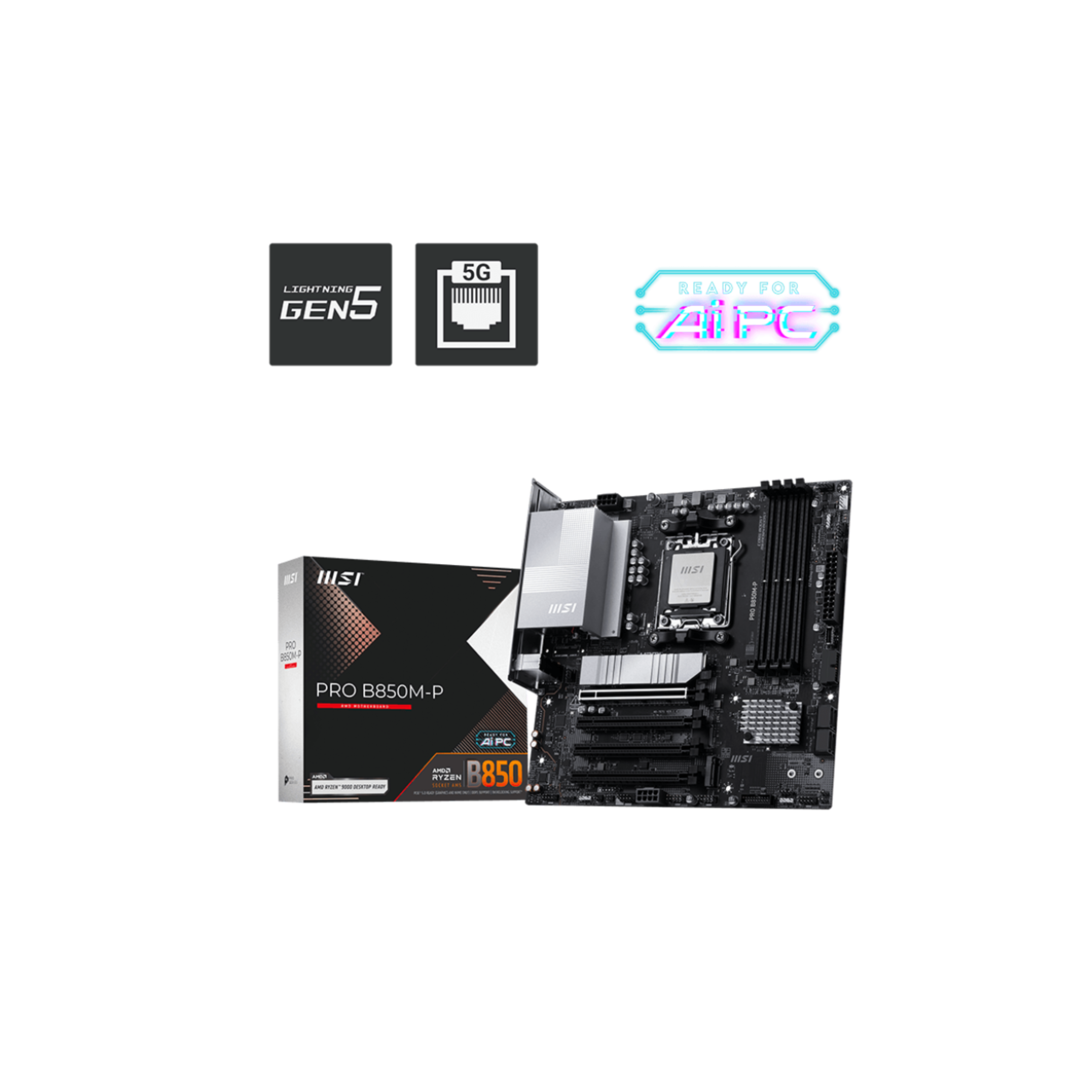 MSI B850M-P WIFI Micro-ATX Gaming Motherboard | AMD MOTHERBOARD | Motherboard