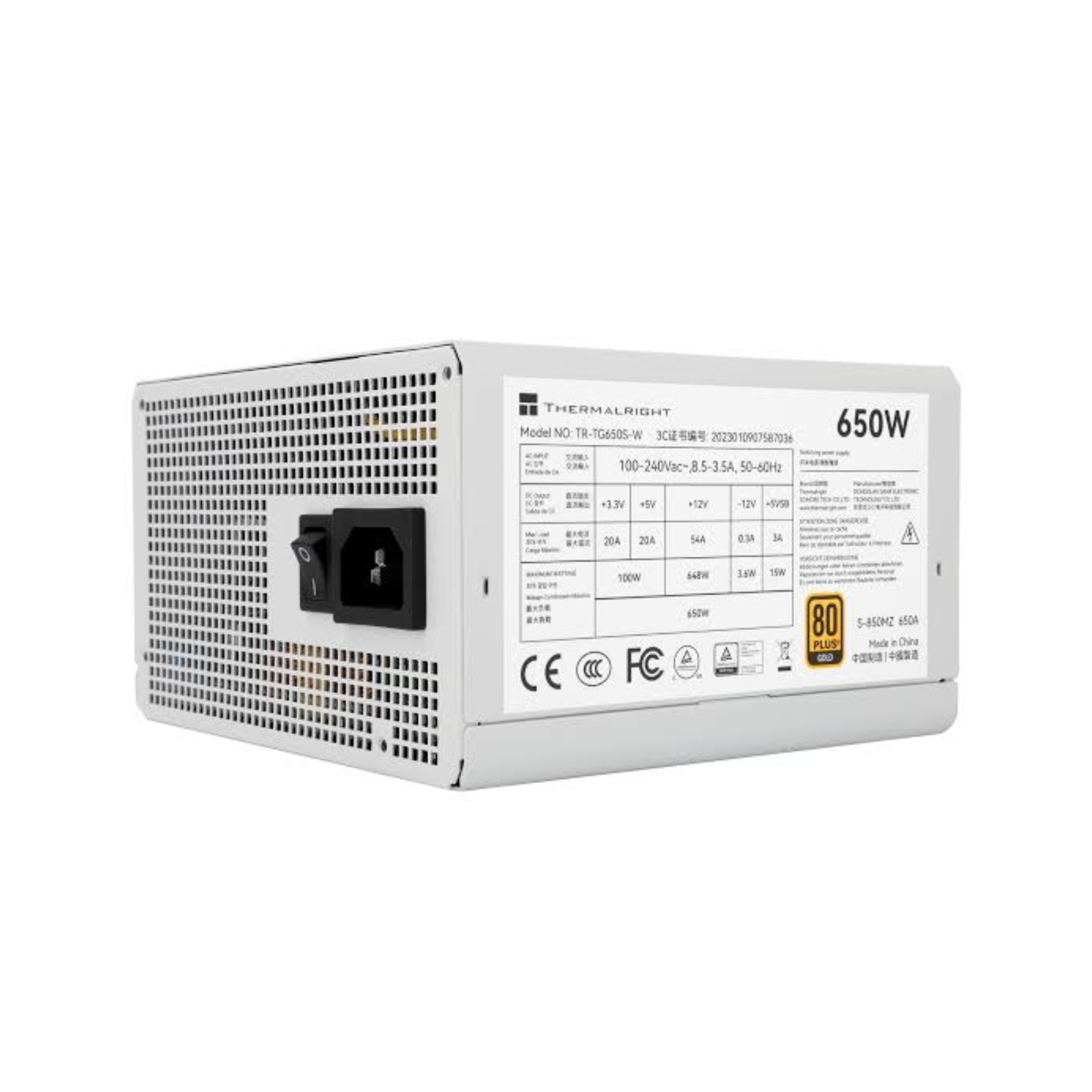 Thermalright TR-TG650S-W 650W 80 PLUS Gold White Power Supply | Power Supply Thermalright TR-TG650S-W 650W 80 PLUS Gold White Power Supply | Power Supply
