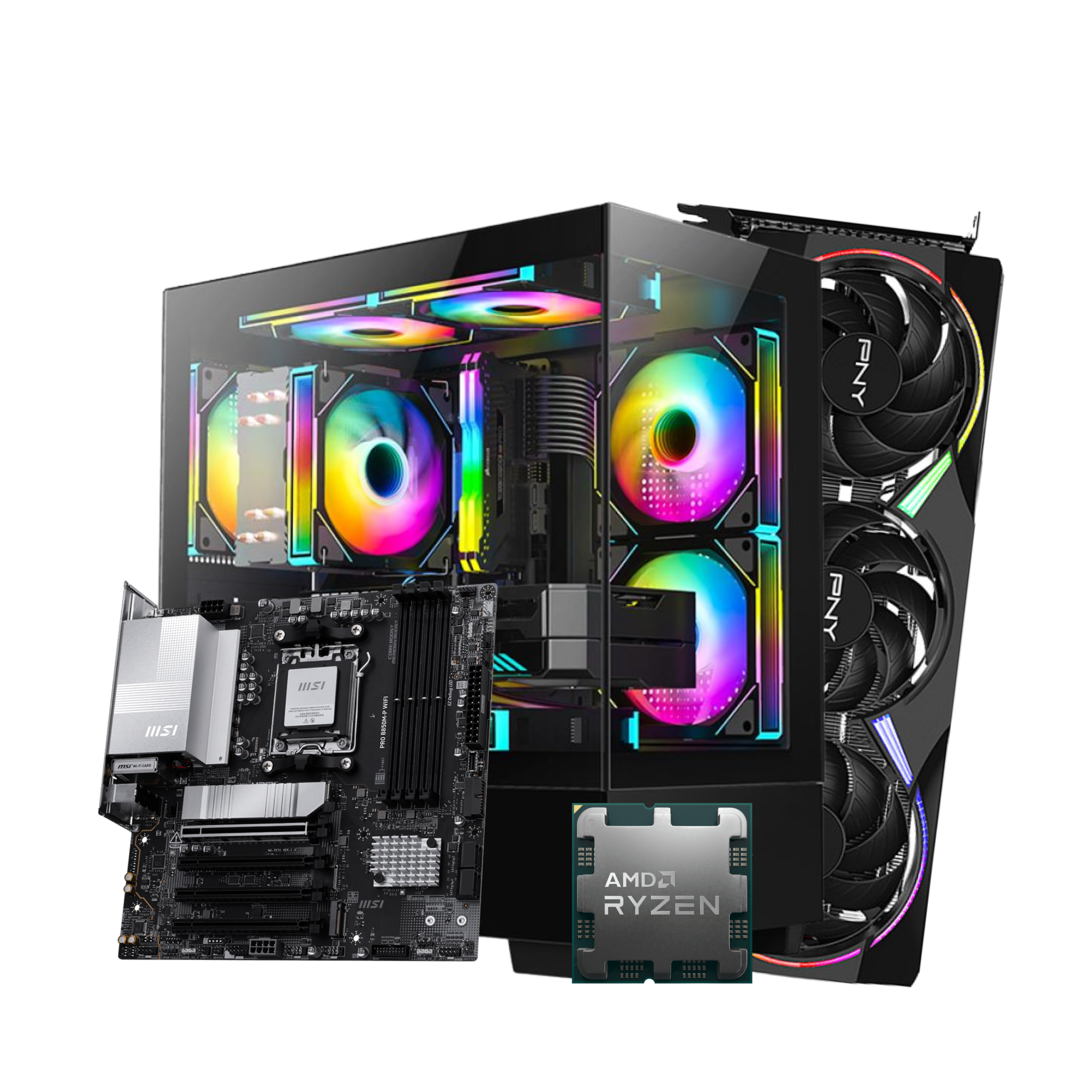 AMD Ryzen7 7700 RTX 5060 Ti 8GB PNY OC Gaming PC | 16GB DDR5 6000 | 1TB NVMe | Gaming PCs IN JORDAN